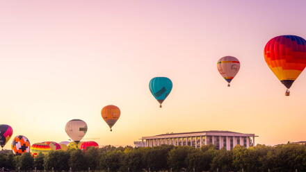 Hot air ballons in sky